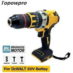 20V Electric Drill Brushless For DeWALT Battery Cordless Impact Hammer Drill Screwdriver 20+3 Torque 13MM Chuck Power Tools