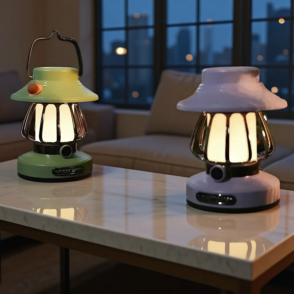 

Ночник для кемпинга в стиле ретро с улиткой - портативная перезаряжаемая уличная атмосферная лампа для палатки для украшения двора