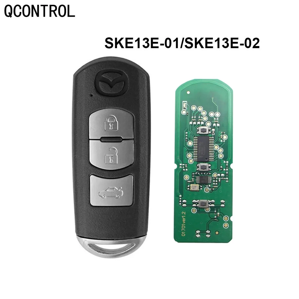 QCONTROL 3 Buttons Smart Key Suit for MAZDA CX-5 CX-3 Axela Atenza Model SKE13E-01 or SKE13E-02 Car Remote Control  ID49 chip