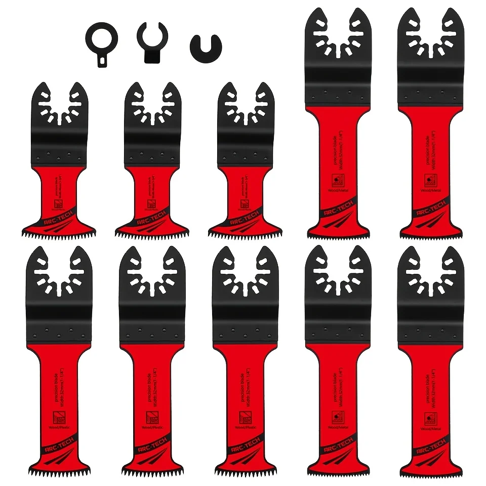 3/10PCS Arc Tech Oscillating Saw Blades, Universal Quick Release Multitool Blade Kits Compatible for Dewalt Milwaukee