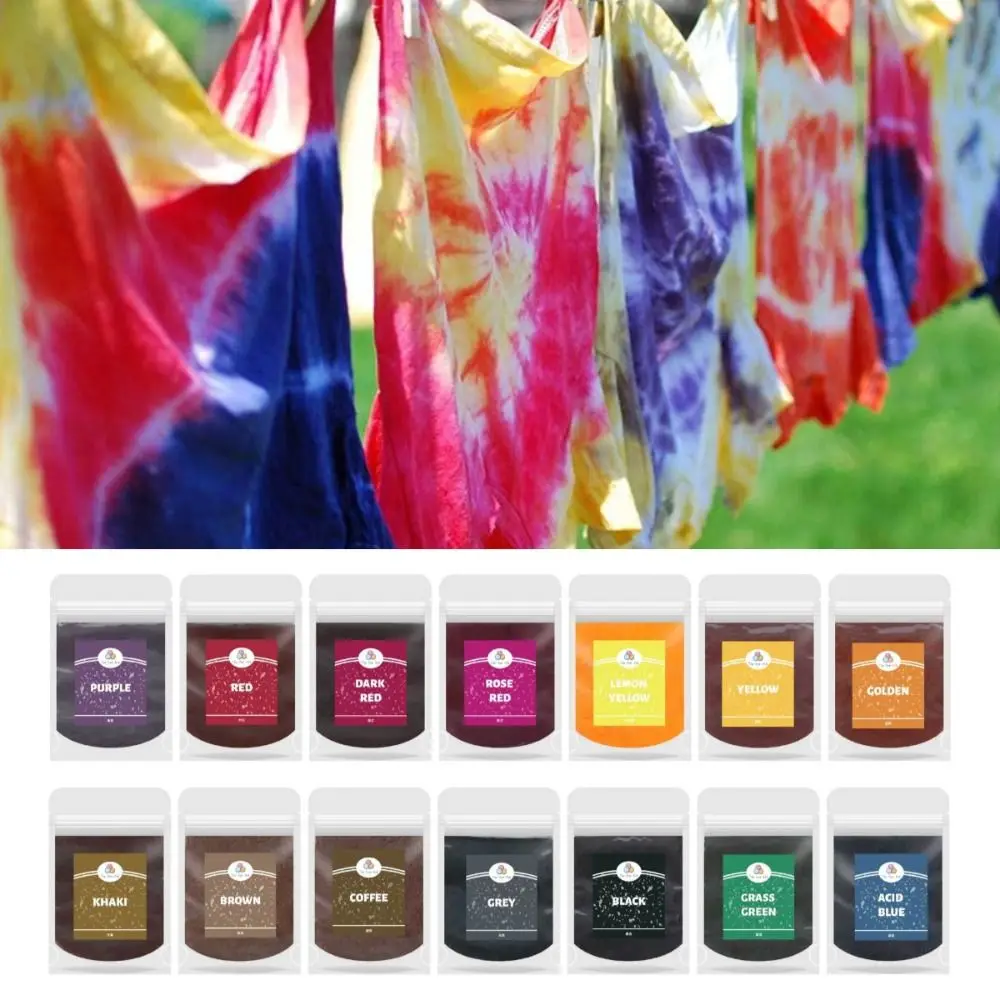 10g Bag Fabric Tie Dye Powder Multifunctional Pigment DIY Handmade Fabric Dye Powder Cotton Linen Canvas Tie-Dye Supplies