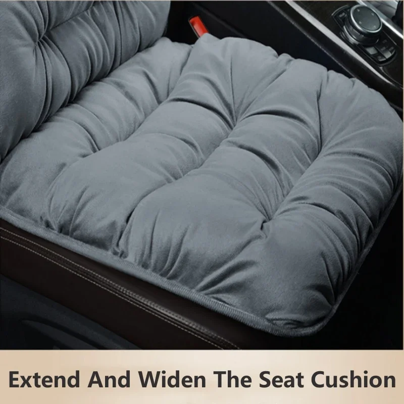 1Set Universal Plush Winter Car Seat Cushion with Backrest, Thickened Warm Comfortable Front Seat Cushion for Car Universal