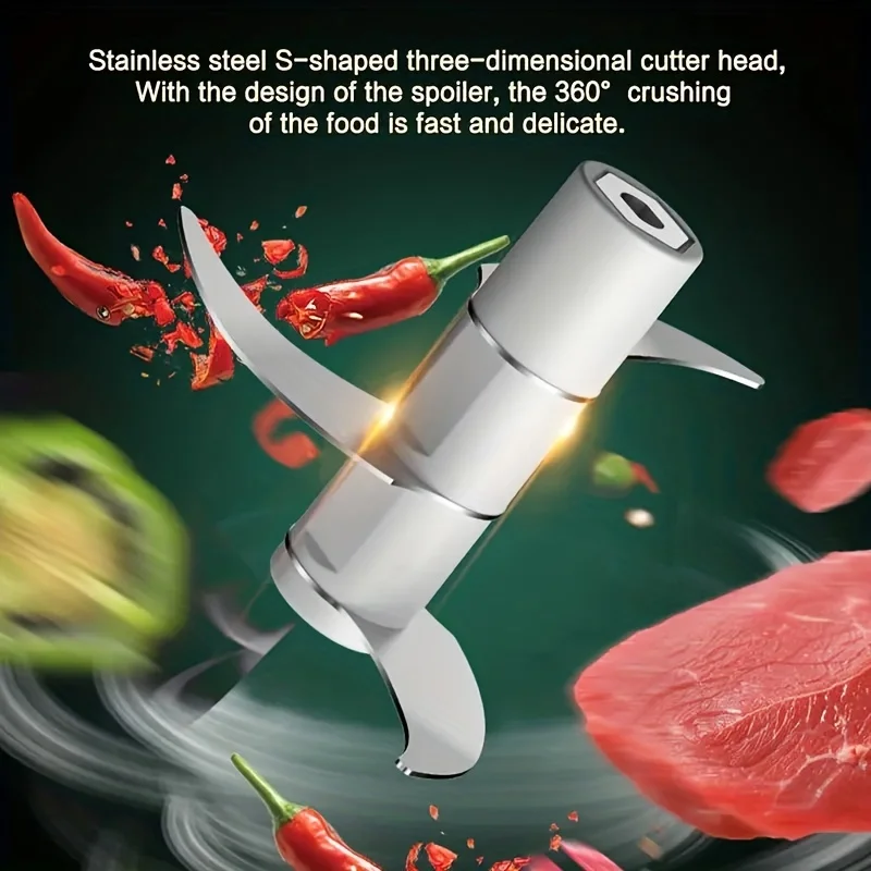 250ml /3blades   Garlic Chopper, Onion Chopper, USB Charging Vegetable Mincer,  Mini Chopper, Food Processor, Kitchen Tools