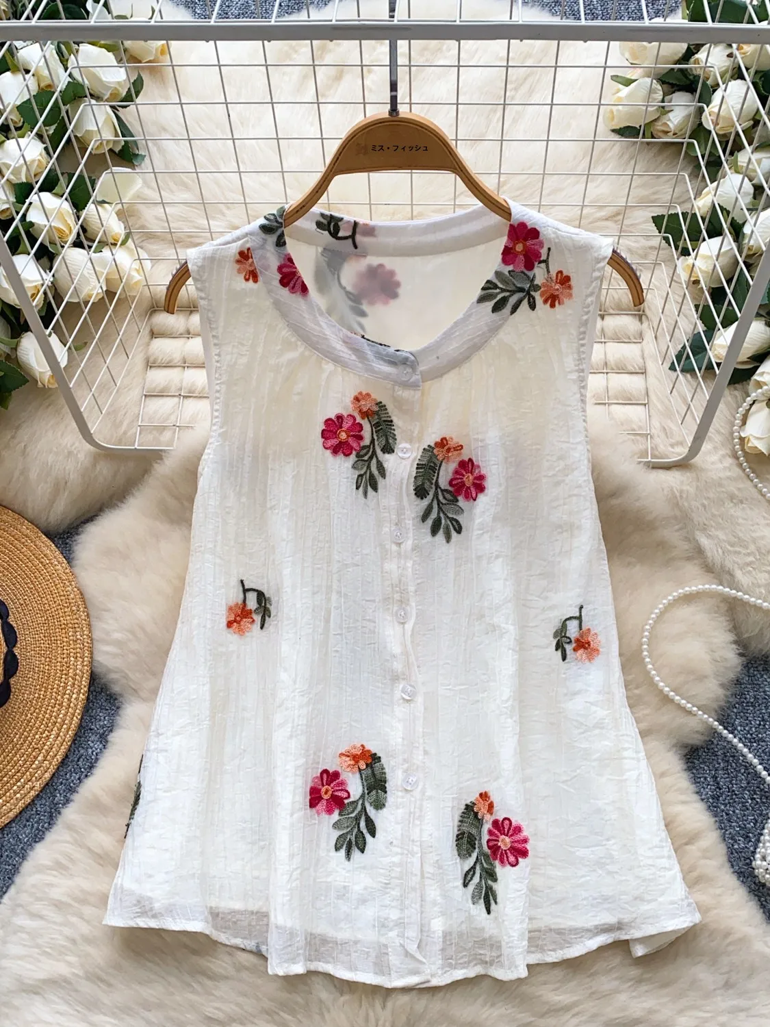 

Ele Heavy Embroidery Svel round Ne irt Women's Faionable Versatile Slimming High-End Feel Special irt