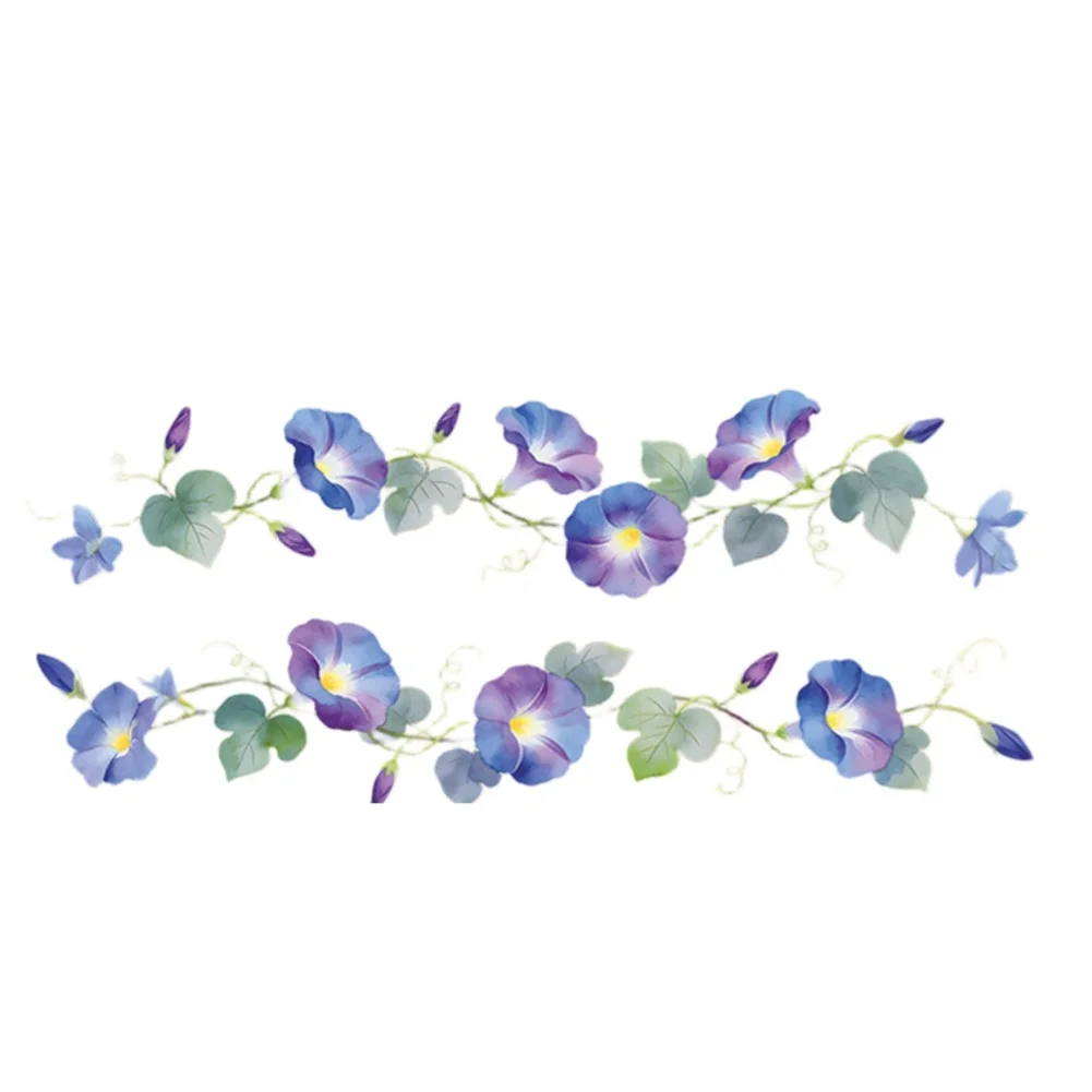 For Home Renovation 60*25cm Floral Wall Sticker Morning Glory Vine Vibrant Floral Design For Kitchen Backsplash