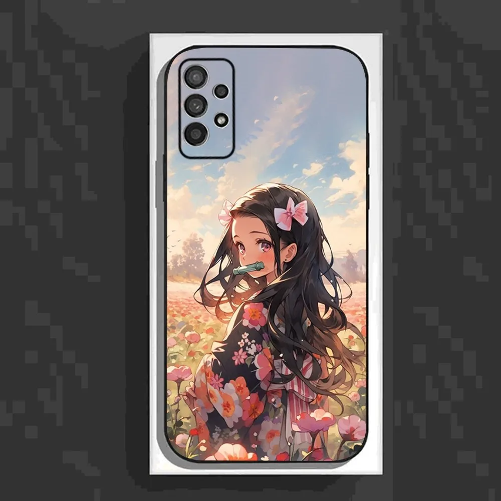 Anime D-Demon Slayer N-Nezuko Phone Case For Samsung Galaxy A13,A21s,A22,A31,A32,A52,A53,A71,A80,A91 Soft Black Cover