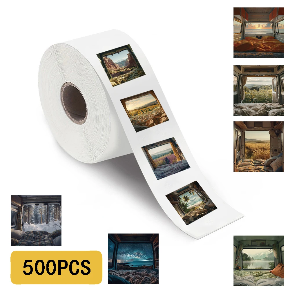 500PCS Camping Landschaft Rolle Aufkleber Scrapbooking Notebook Y2k Mode Geschenk Bunte Graffiti Telefon Mode Ästhetischen Aufkleber