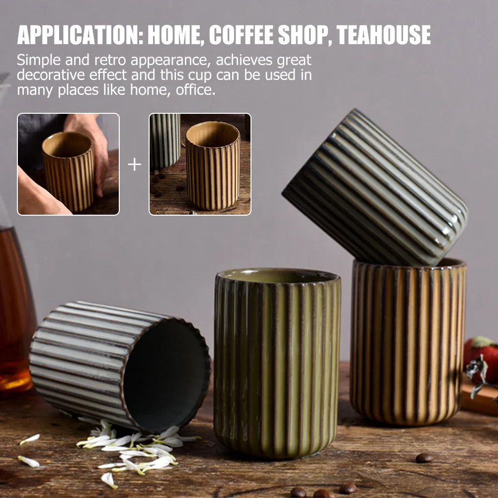 

Retro Beverage Mug 300ml Ceramic Vintage Milk Cup Compact Size Light Weight Perfect for Hot Cold Drinks Water Mug