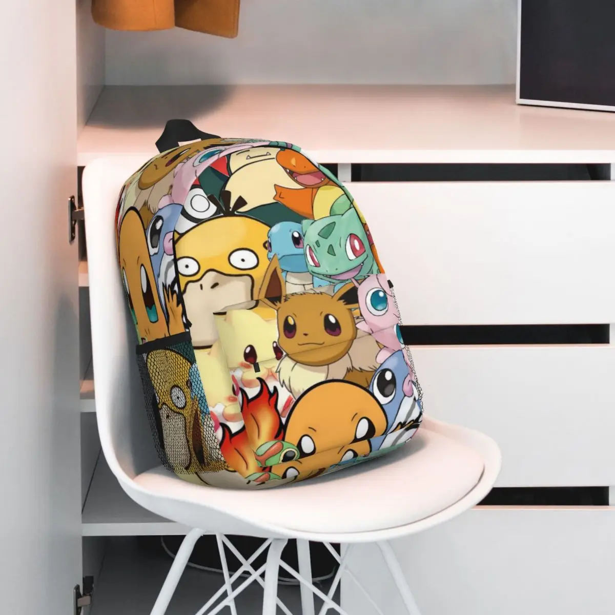 Mochila escolar con estampado de Pokémon, morral ligero de 15 pulgadas, nuevo patrón a la moda