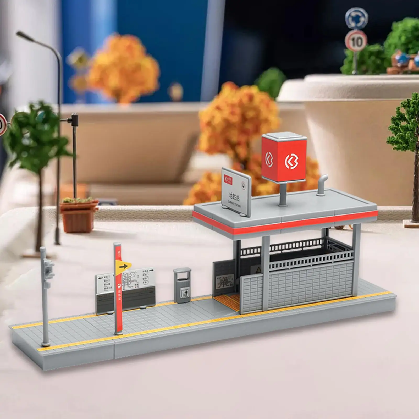 Kit di costruzione di modelli di stazione Metro fai-da-te 1/64 Scena di architettura per Micro