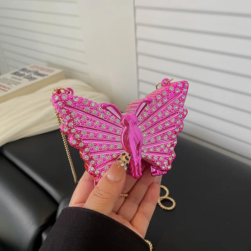 

Модные женские сумки 2026: Новая блестящая мини-сумка кросс-боди, роскошная вечерняя сумочка для вечеринок, шикарная сумка через плечо с бабочкой для женщин