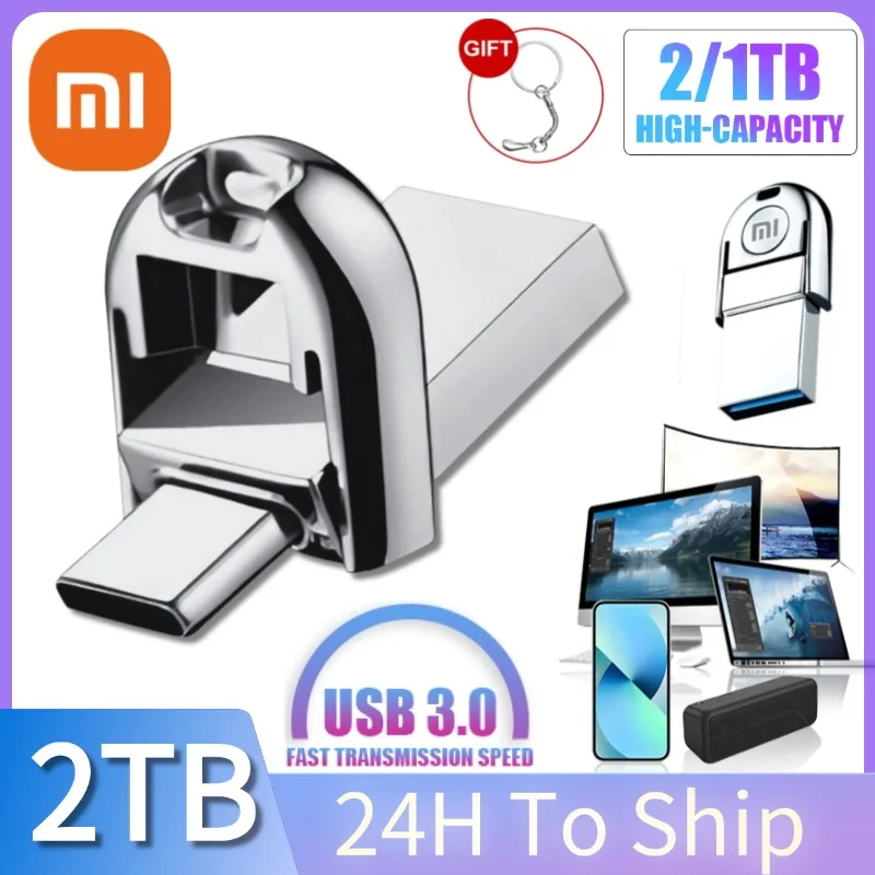 Xiaomi 2TB Metal Pen Drive USB 3.0 Flash Drive High-speed Data Transfer Memory Stick 1TB Ultra-slim Thumb 256GB Usb Memory Disk