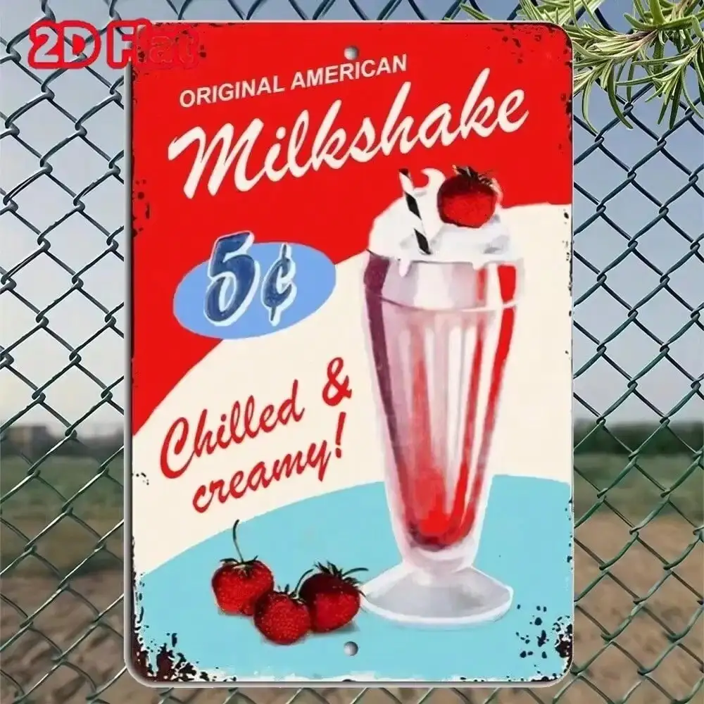 Металлический знак американского молочного коктейля, обеденный декор, подарок на Рождество/Хэллоуин, настенная скульптура