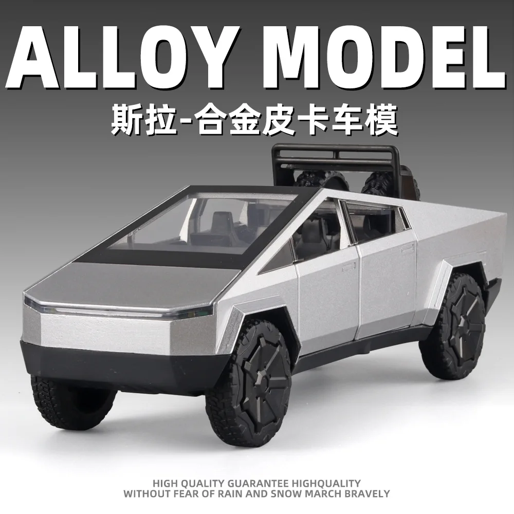 

1:28 Tesla пикап высокая имитация литая металлическая модель автомобиля из сплава со звуком фотография коллекция детских игрушек подарки
