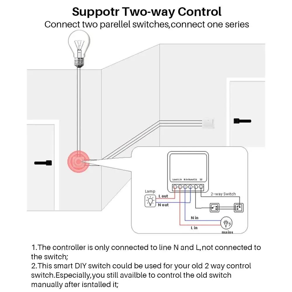 16A EWelink Wifi Switch Smart interruttori fai da te a 2 vie interruttore automatico Timer supporto Alexa muslimah Google Home Alice SmartThings