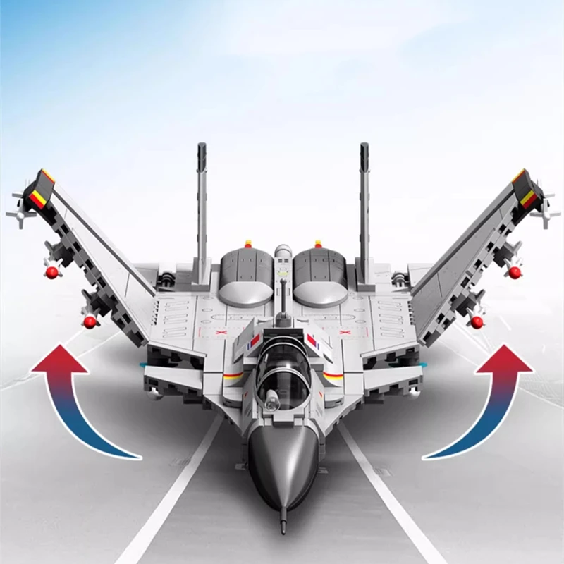 SEMBO J-15 fighter building blocks military aircraft model assembly toy children's birthday gift collection figure