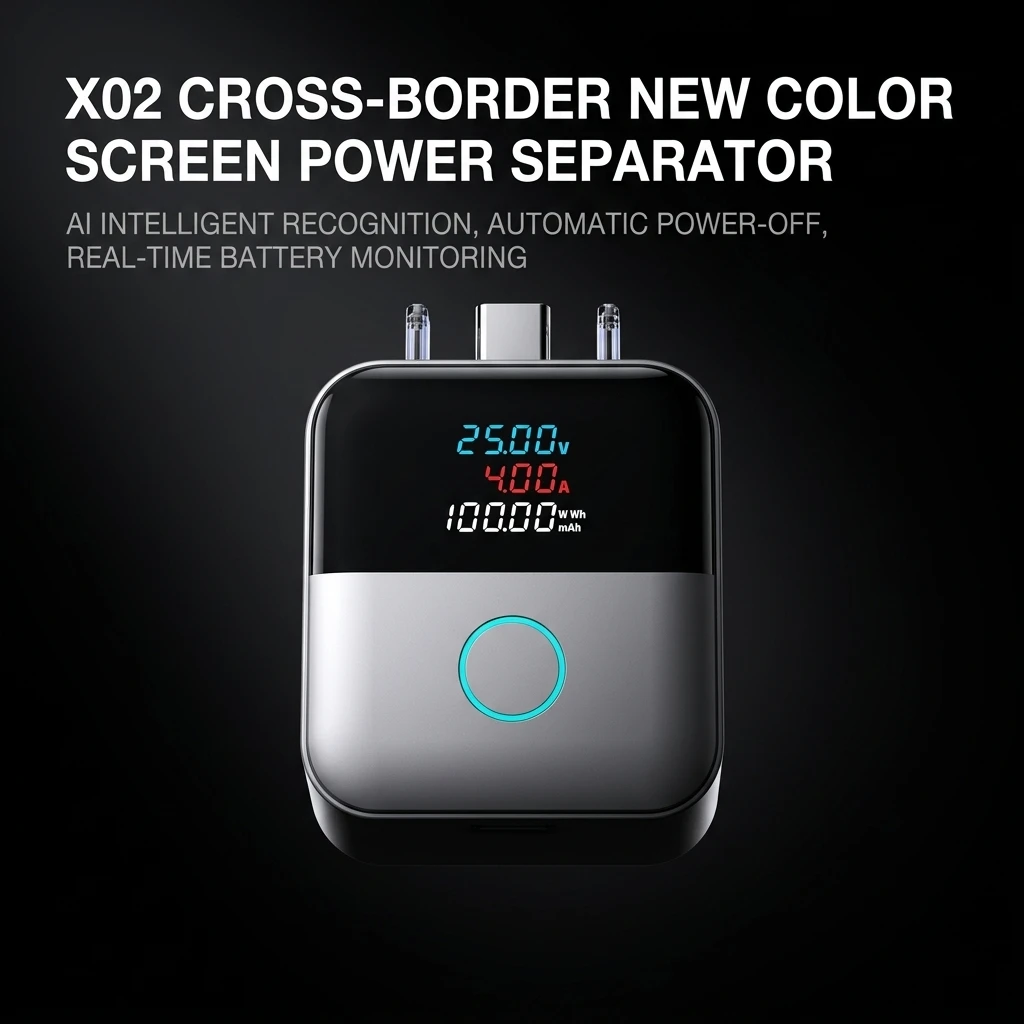 Advanced AI Smart Charging Separator | Color Screen Auto Disconnect for Phone & Tablet, Real-time Power Monitor, Battery