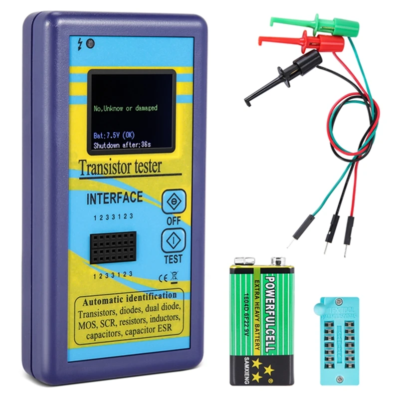 

Transistor Tester,M328 Automatic Checker Detector Capacitor Tester For NPN PNP Diode Resistor Inductor Capacitance