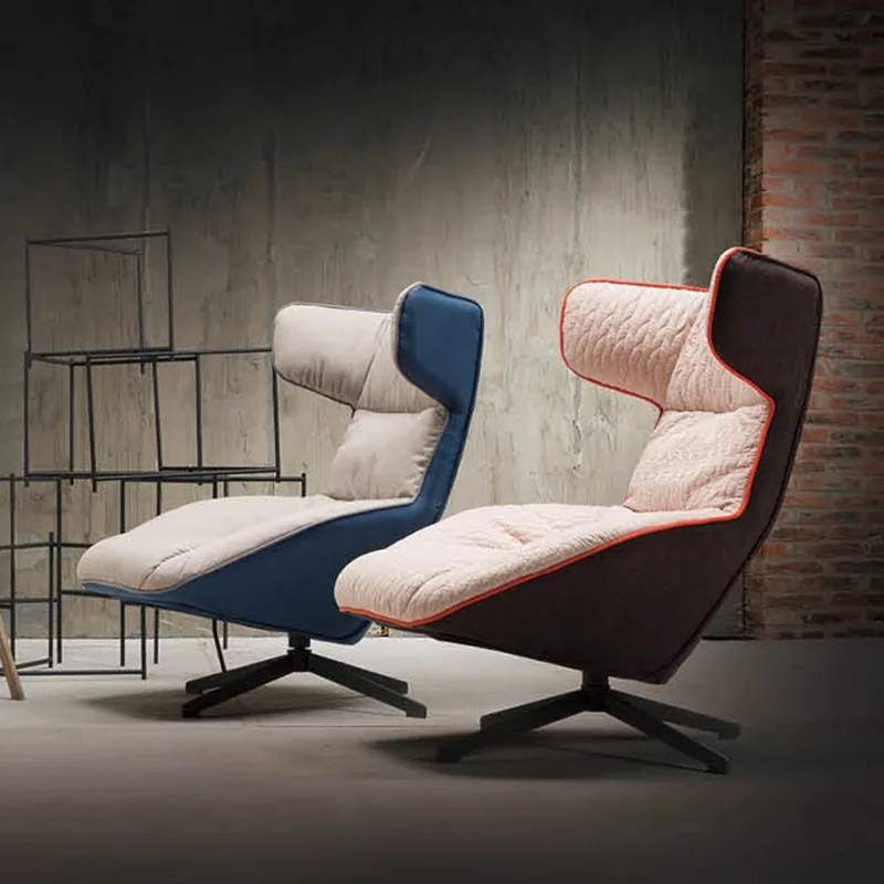 Designer Sofa Chair Rotatable Lazy Sofa Light Luxury Thousand Grid Bird First Class Model Room Recliner