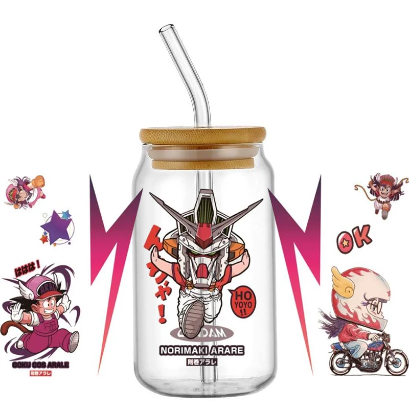 Miniso Dr. Slump Cute Girl 16OZ UV DTF Cup Wrap Transfer Sticker Custom Label DIY Waterproof Logo For Libbey Glass Can