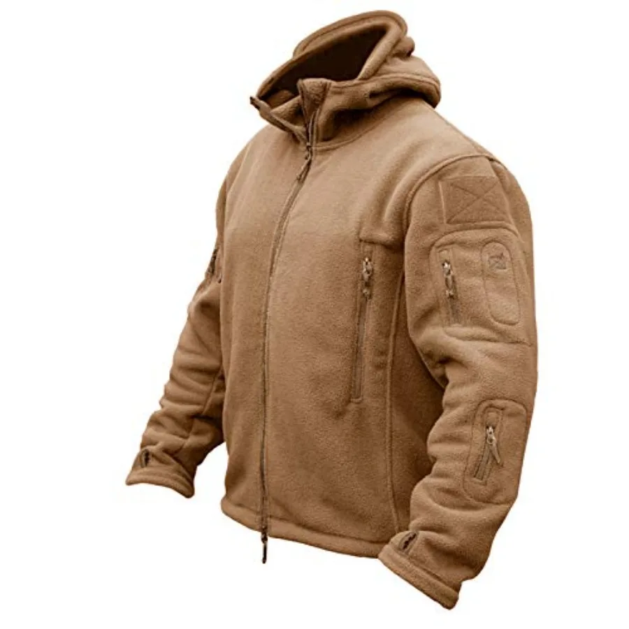 

CRYSULLY Men's Military Tactical Sport Warm Fleece Hooded Outdoor Adventure Jacket Coats