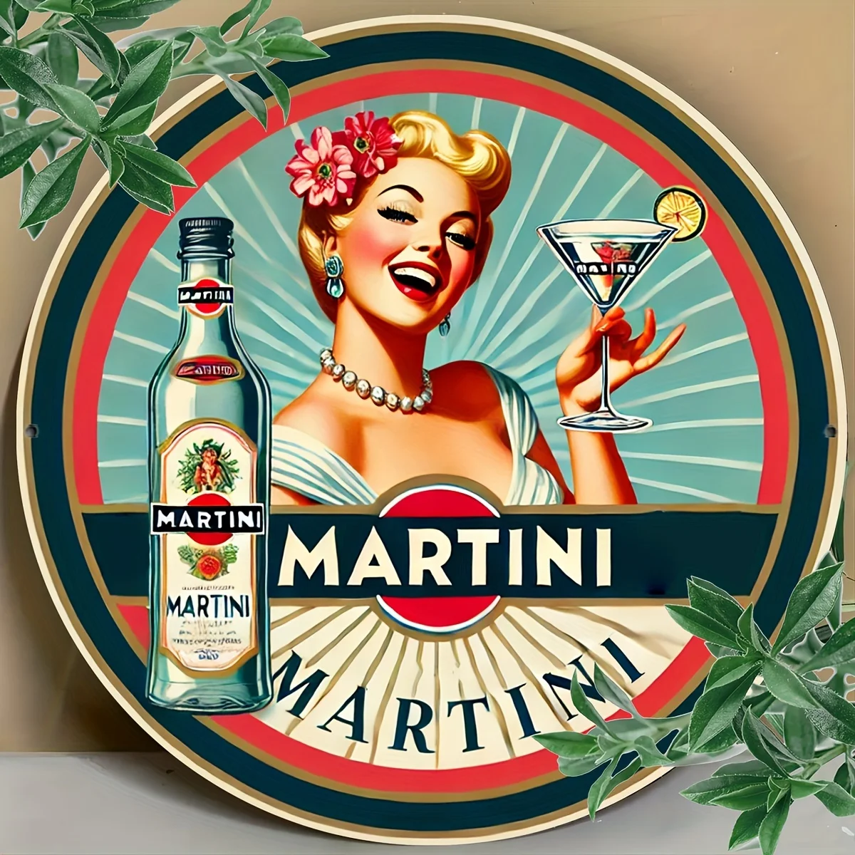 Vintage Round Tin Sign - 