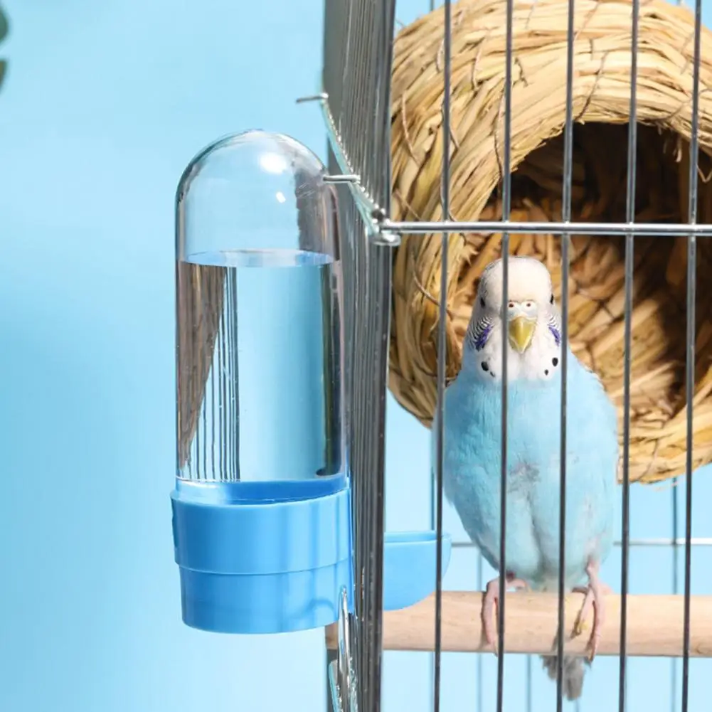 Bird Water Drinker Feeder Transparent Large Capacity Splash Proof Container Pet Parrot Hanging Food Dispenser Bird Supplies