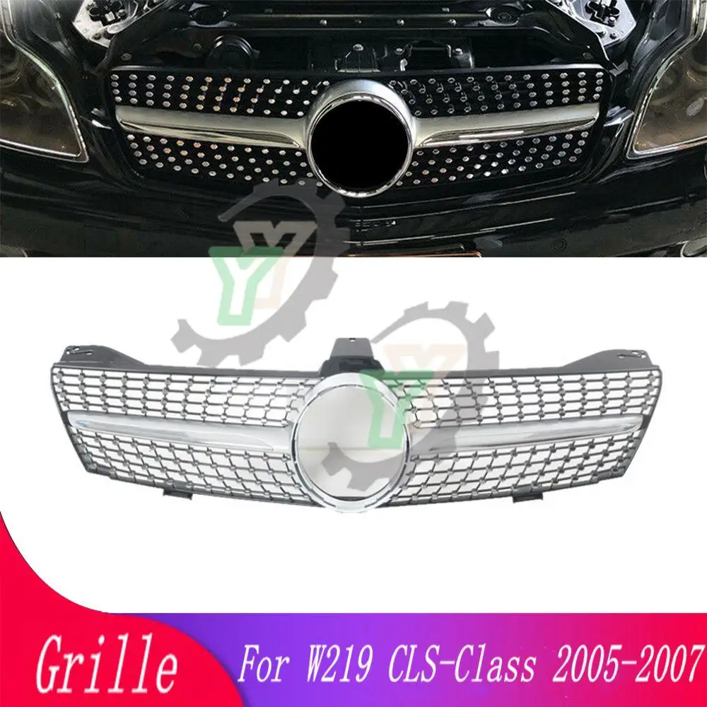 

Diamond Style Front Bumper Upper Grille Racing Grill For Mercedes-Benz CLS-Class W219 CLS350 CLS500 CLS550 SLS600 2005-2008