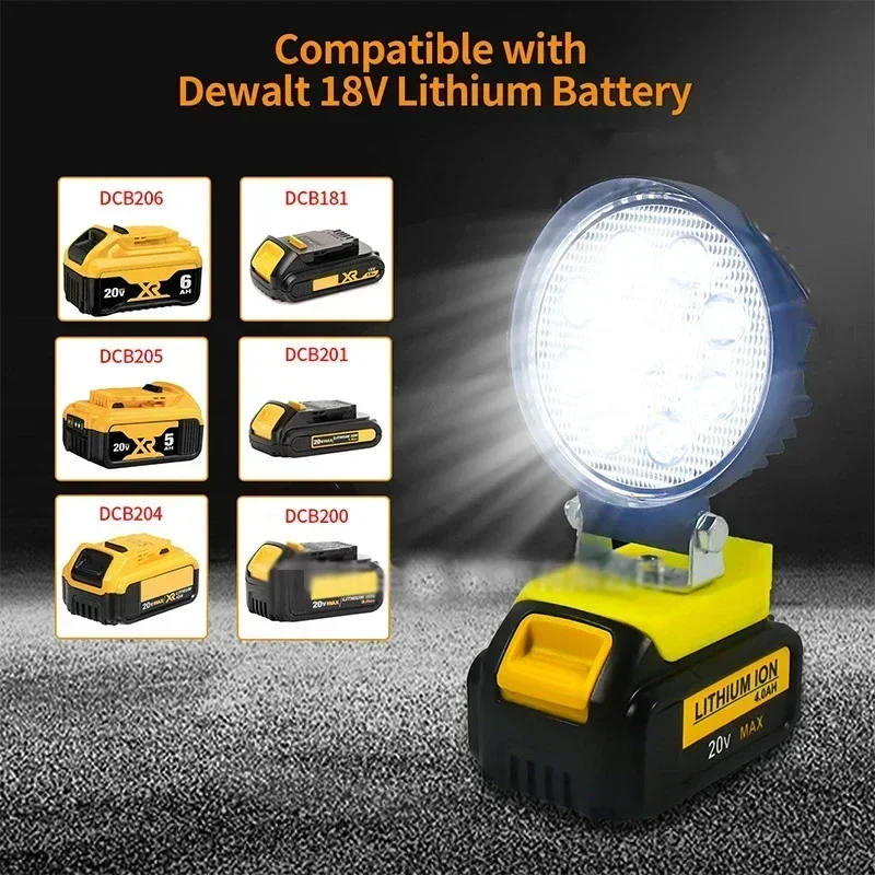 4 pacotes 6000mah para dewalt dcb200 20v bateria de substituição compatível com ferramentas dewalt 20v bateria led luzes de trabalho