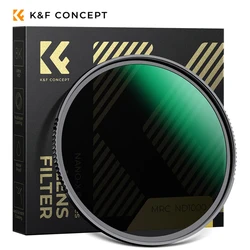 K & F – filtre MRC Slim ND1000 52/58/62/67/72/77/82mm pour appareil photo et objectif, verre Super HD, filtre de densité neutre pour Sony Canon Nikon