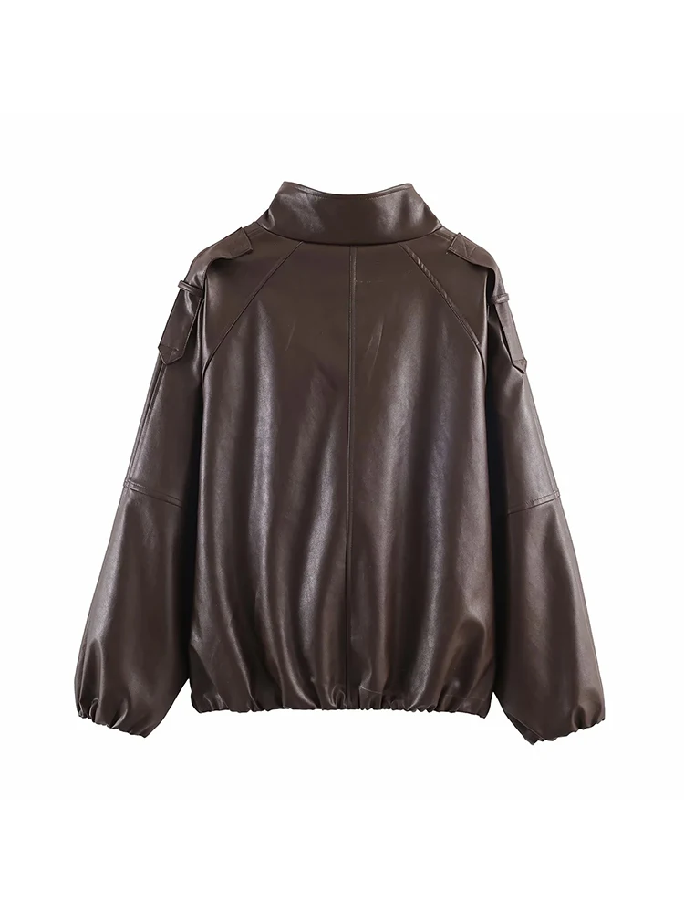 Giacche e Cappotti da Donna in Ecopelle, Stile Casual, Monopetto, Elegante Giacca da Strada Femminile