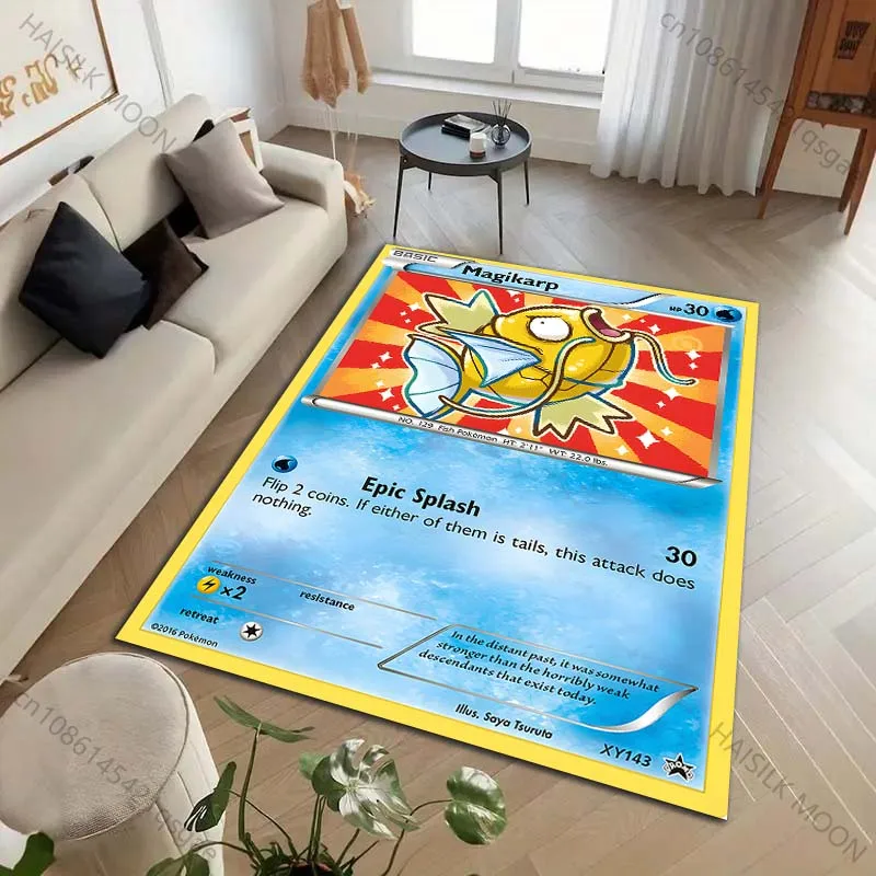 Multi-Sizes Pokémon Cards Magikarp Printing Carpets for Living Rooms Bedrooms Kids' Rooms Home Decor Areas Rug Luxury Gifts