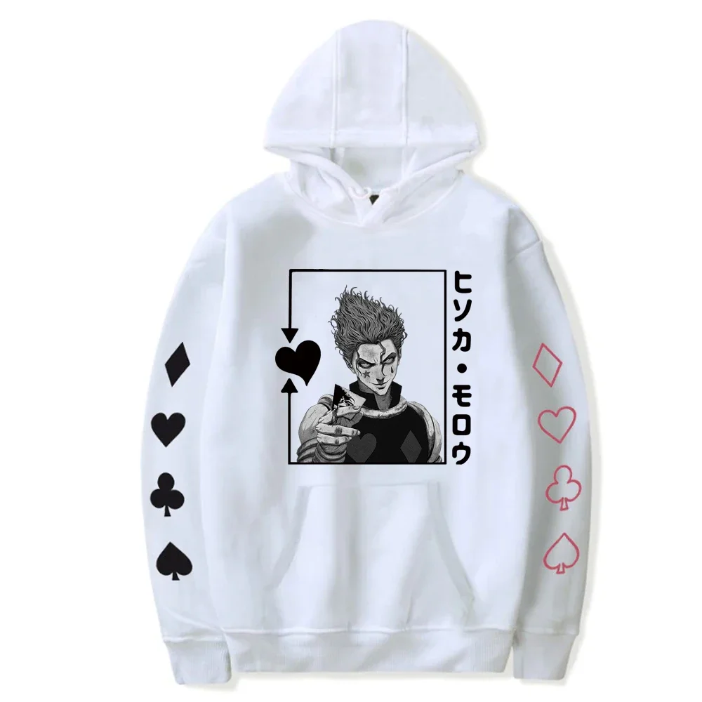Hisoka Hunter X Hunter Anime Hoodie Harajuku Manga Fun Black and White Patterns Neutral Fashion Streetwear  Streetwear Clothing
