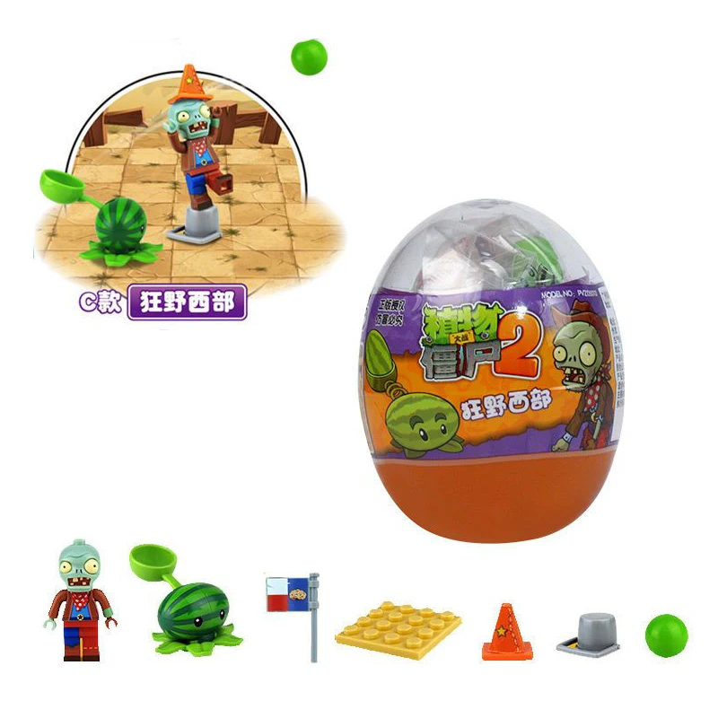 Plants Vs. Zombies Building Blocks Toy Capsules Assembled Bricks Puzzle Peashooter Anime Figure Dolls Model Toy Children Gift