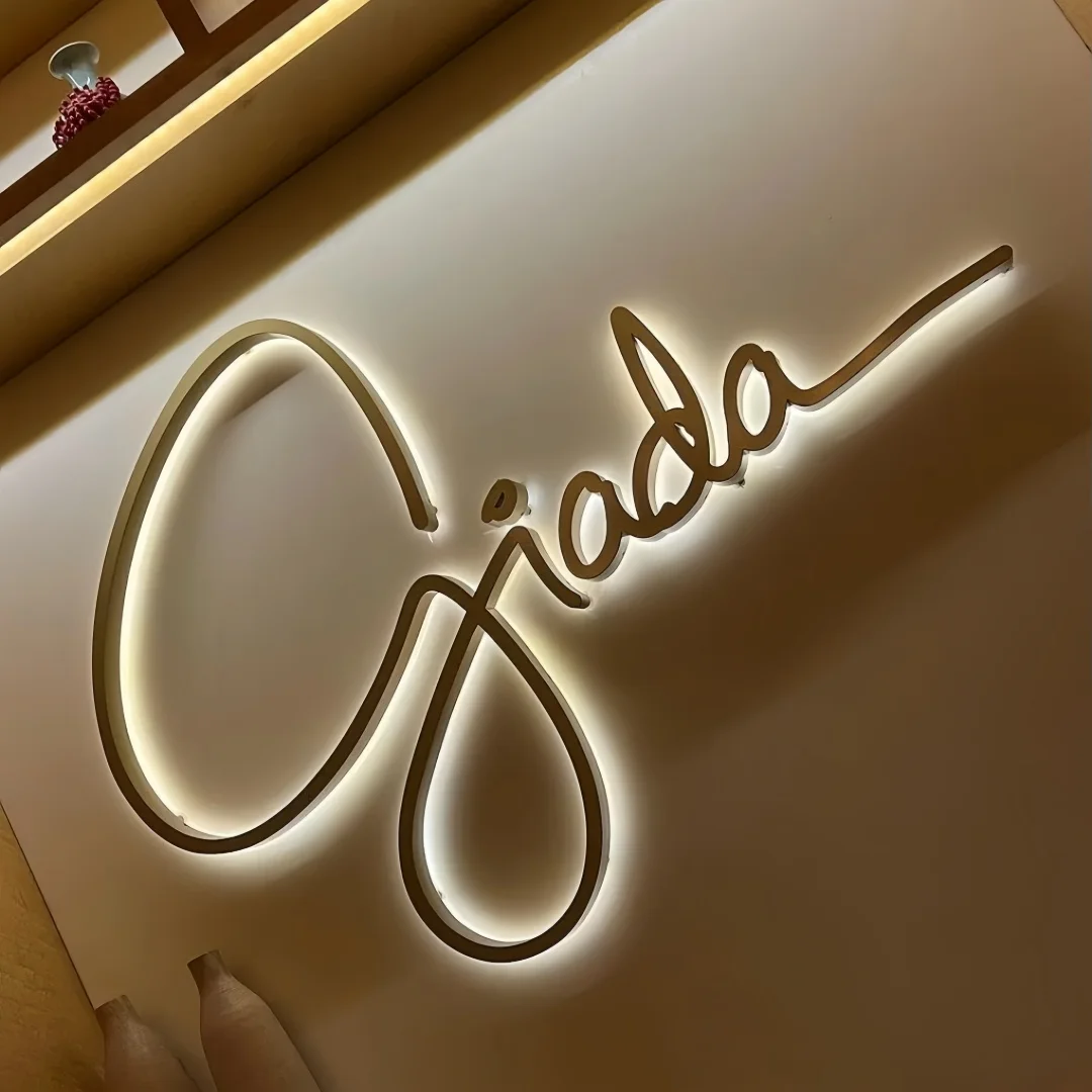 Backlit Business Sign, Dental Clinic Signs, Logo Sign For Business, Halo lit Sign, Large Metal Signage, Salon Sign, Med Spa Sign