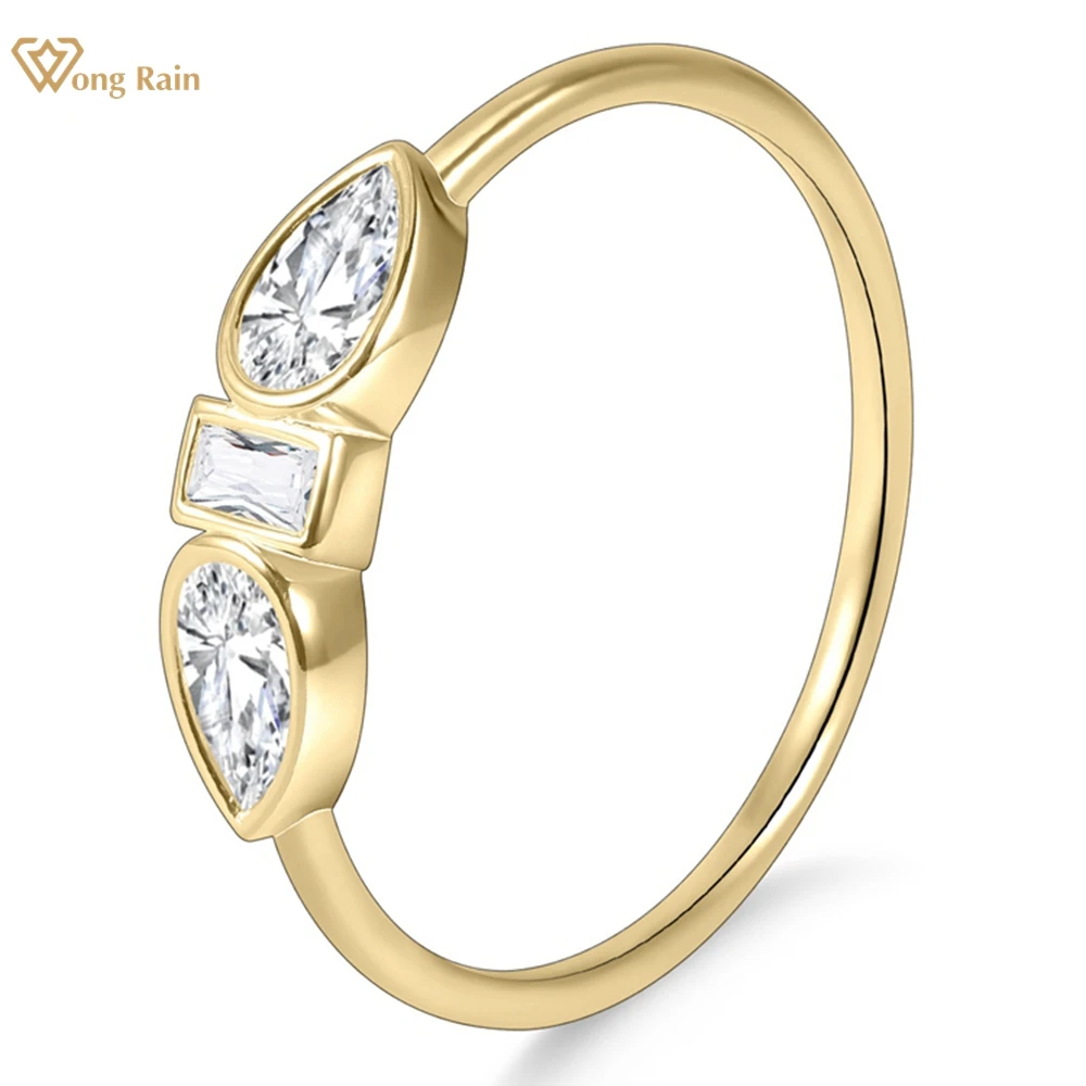 

Wong Rain 14K Gold Plated 925 Sterling Silver 3EX VVS1 D Color Real Moissanite Diamond Elegant Ring for Women Jewelry Wholesale