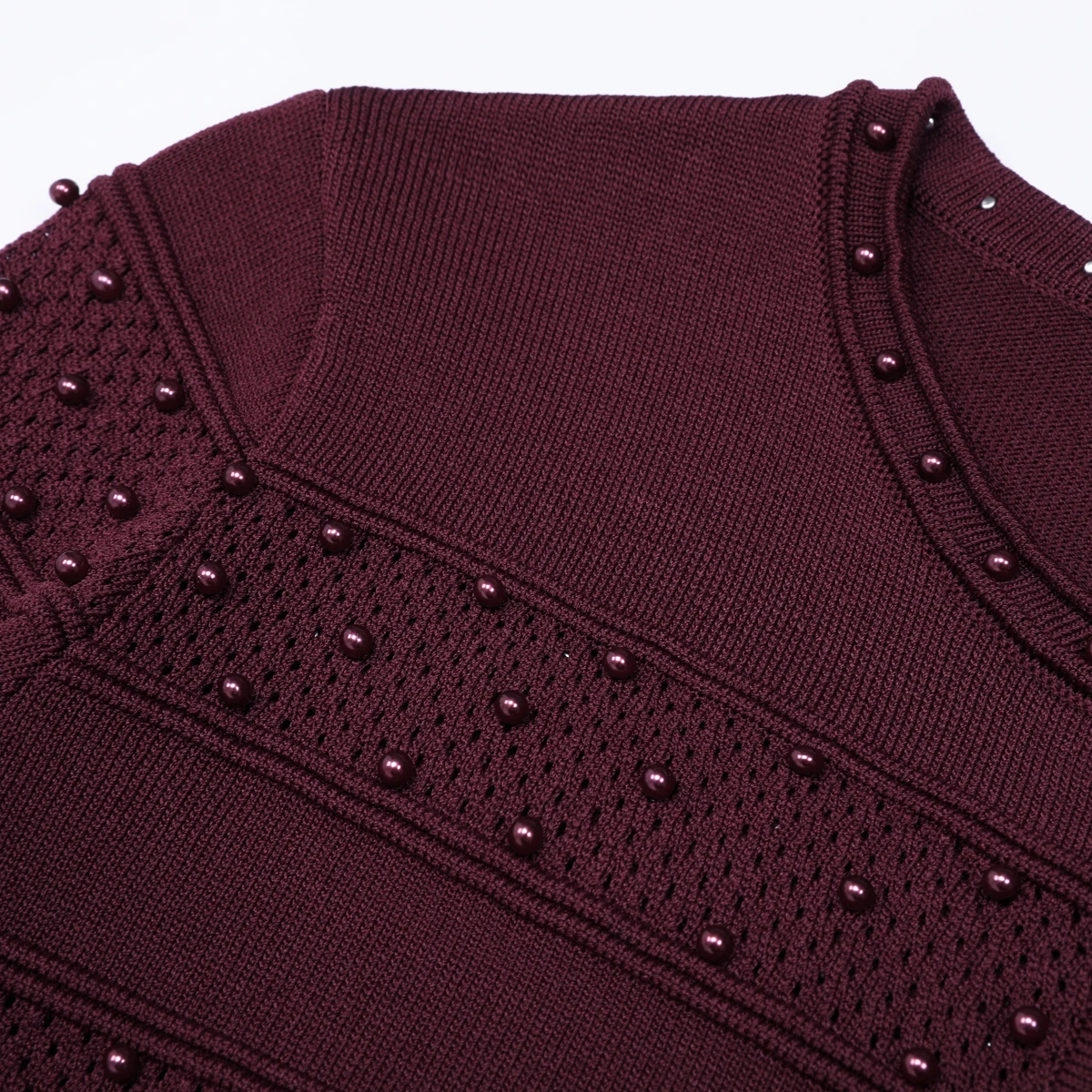 Spring Autumn New Women Knitted Top+Camisole Sleeveless Dress Set High End Nail Bead Round Neck Short Sleeve Fashion Set