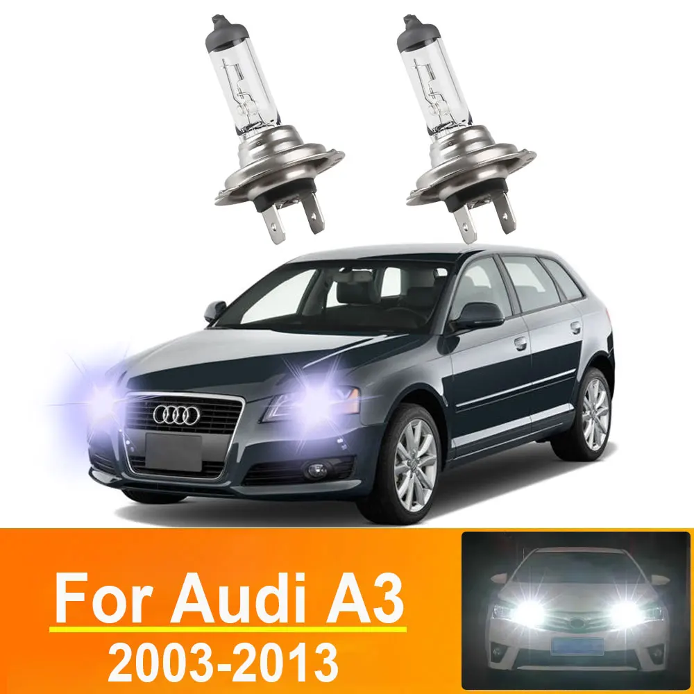 

2 шт. автомобильные фары Canbus H7 для Audi A3 2003 2004 2005 2007 2008 2009 2010 2011 2012 2013 галогенная лампа дальнего света