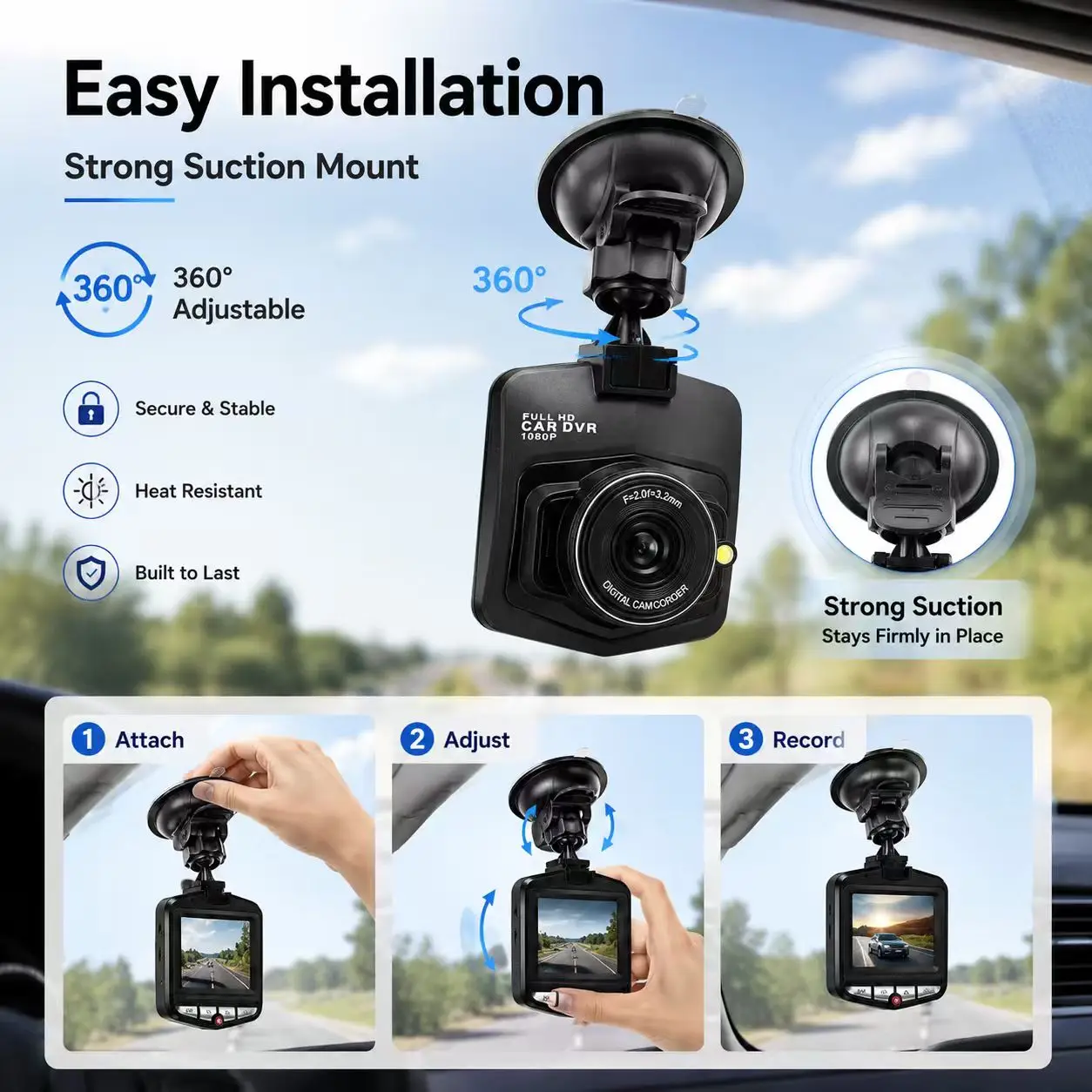 

Dash Cam for Cars Mini Camera Car DVR Video Recorder Front Camera 1080P for Vehicle Night Vision Car Accessories Gravity Sensor