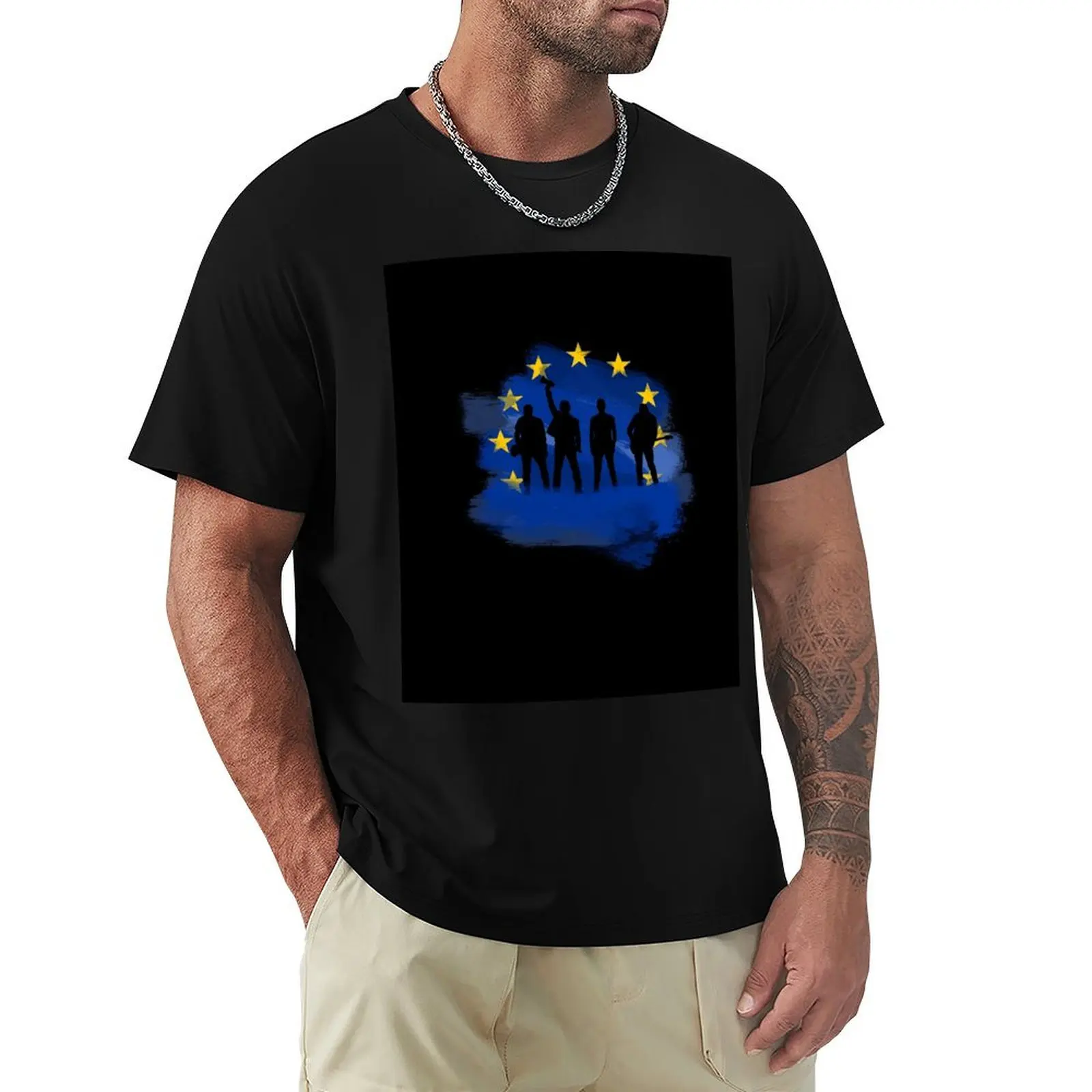 

U2 Paint Silhouette EU T-Shirt valentines clothes plus size clothes Men's t shirts