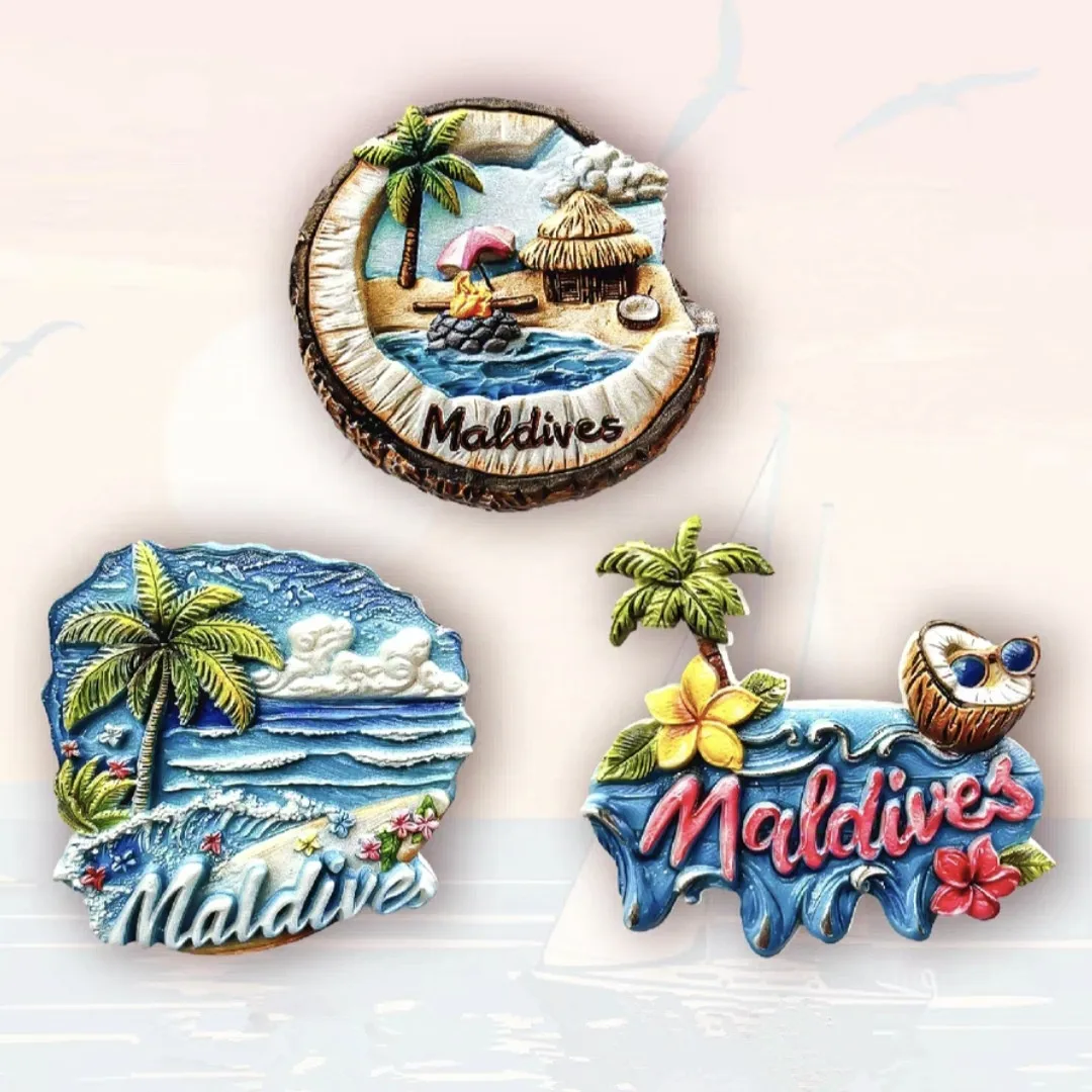 Asia Maldives Resin 3D Fridge Magnets Tourism Souvenir Refrigerator Sticker Handicraft Gift Decoration