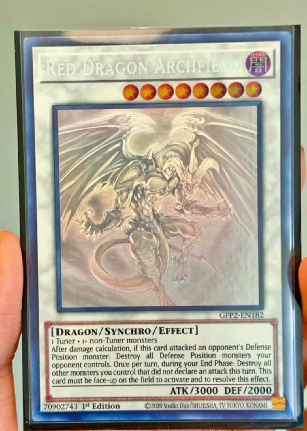 Yugioh KONAMI Duel Monsters GFP2-EN182 Red Dragon Archfiend Ghost Holographic English 1st Edition Collection Mint Card