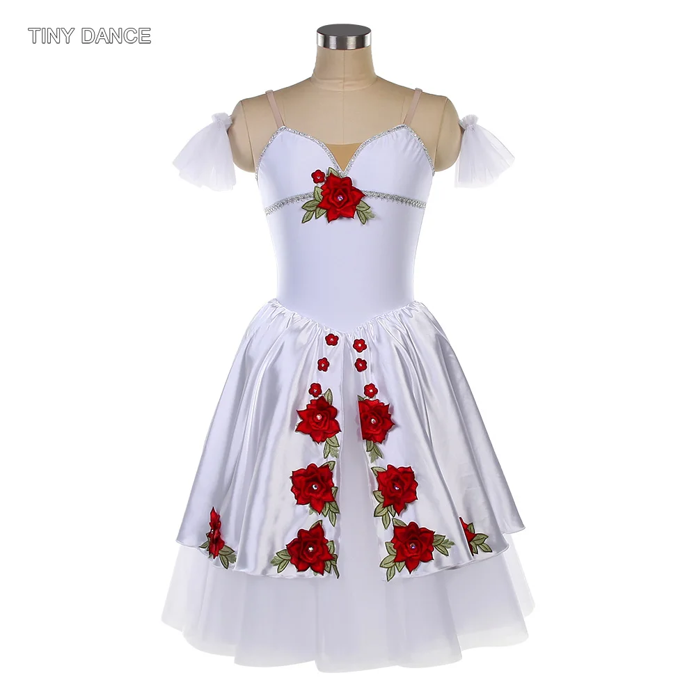 

White Spandex Long Ballet Dance Tutu for Children and Adult Female Ballerina Performance Costume Romantic Tutu Skirt 26130