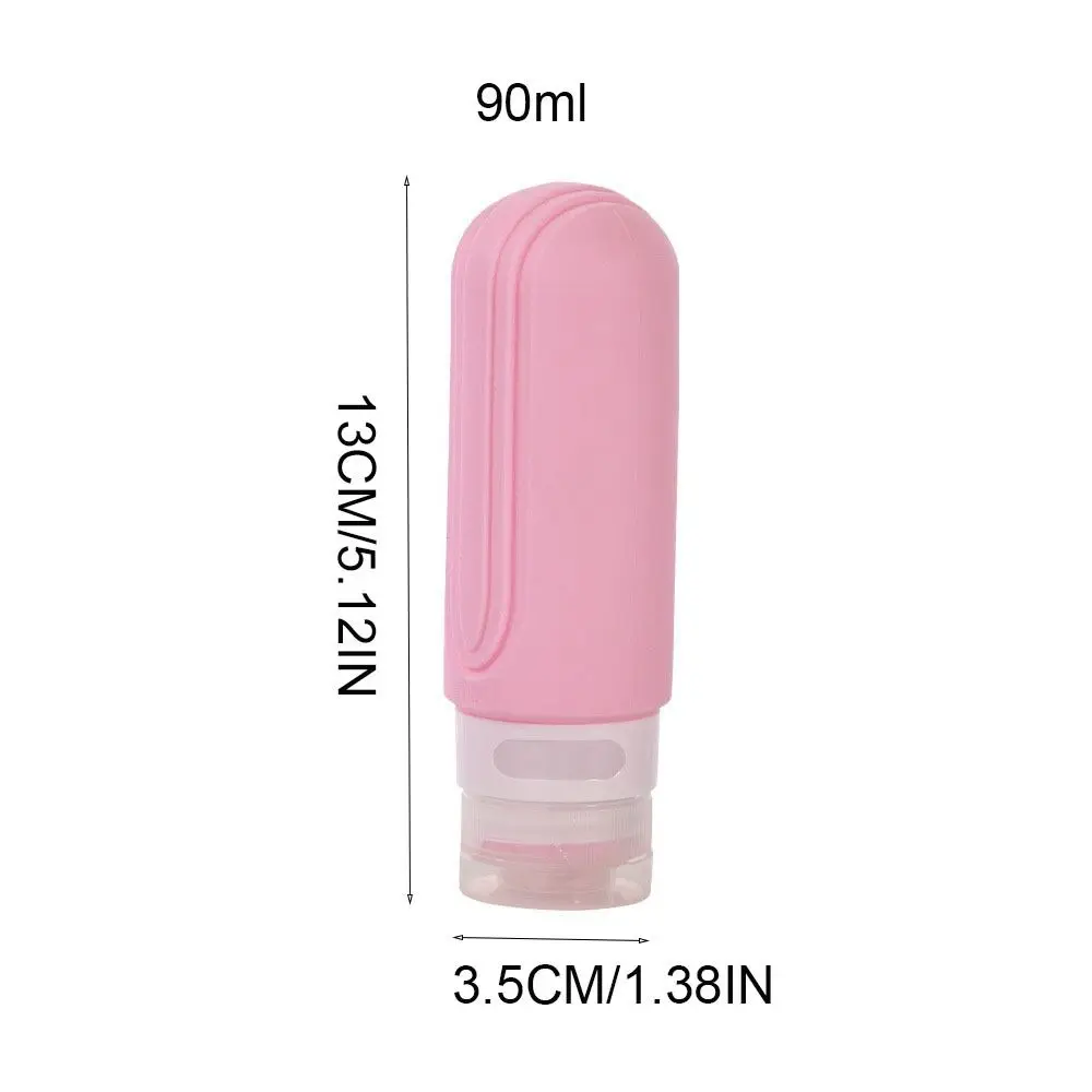 Ensemble distributeur de voyage en Silicone de 90ml, vide, anti-fuite, Kit de bouteilles de liquide à presser, de qualité alimentaire, réutilisable, 4 pièces/ensemble