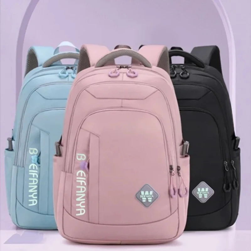 2024 Large Capacity Students Backpack Casual Nylon Double Shoulder Bag  Travel Bag Junior High School Student Schoolbag mochilas