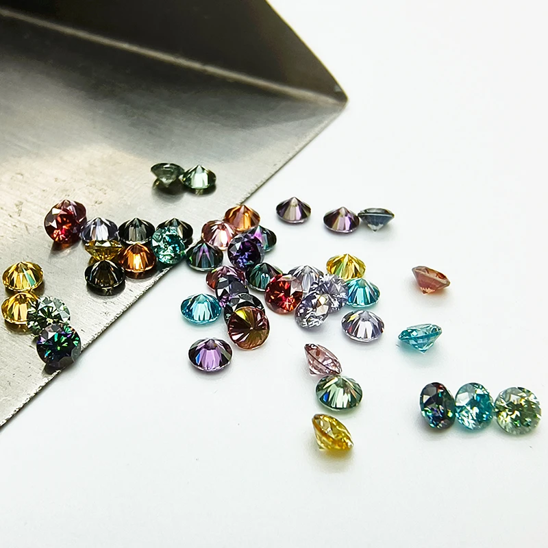 Moissanite Stone Various Colors Round Shape Small Sizes 3.0-4.5mm VVS1 Jewelry Making Ring Necklace Earrings Main Materials