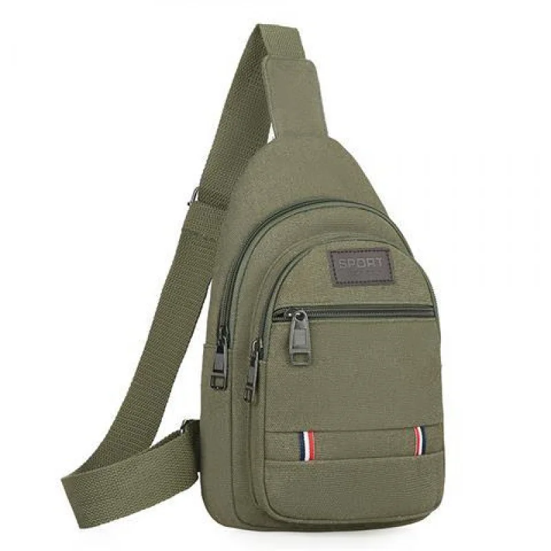 New Men Chest Bag Canvas Crossbody Shoulder Bag Korean Style Casual Waist Pack Large Capacity Backpack