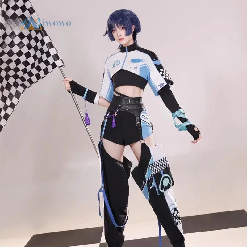 

Wanderer Racer Doujin Cosplay Costume Game Genshin Impact SR Casual Wear Costume Scaramouche Halloween