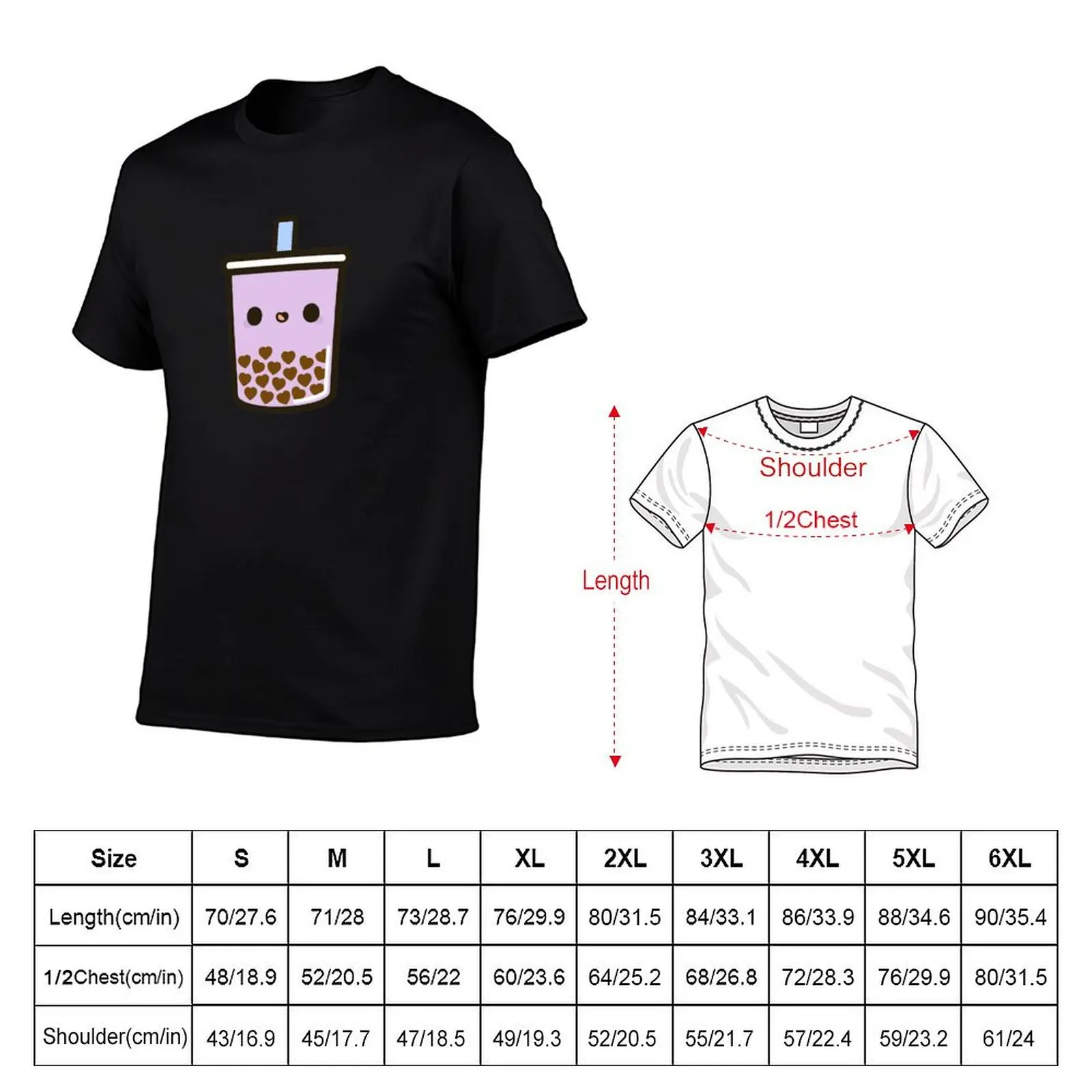Picture 3: Cute Love Heart Bubble Tea T-Shirt Plus Size Workout Short Sleeve Top