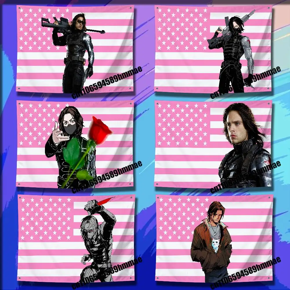 

For Sebastian Stan Flag 50*70cm 60*90cm 80*120cm 100*150cm 150*200cm Camp Wall Banner Tapestry Cover